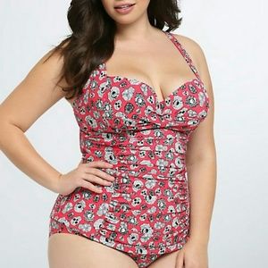 Torrid Skull Print Ruched Tankini Top